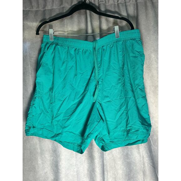 Columbia Cargo Nylon Shorts Men 1X Turquoise Outdoors Swim Quick Dry - Picture 1 of 3